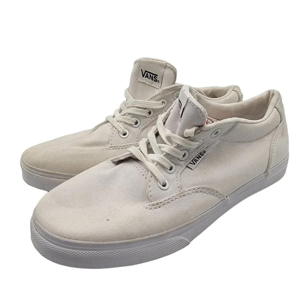 Vans Womens Shoes White Size 6 Casual Low Top Lace Up Shoes TB4R